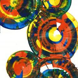Abstract Expressionism Modern Art Abstract Paintings - Crazy Round Circles -- 864.121811 