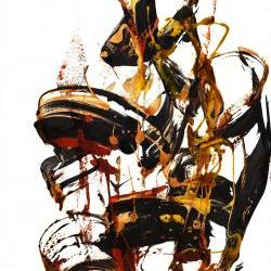 Original Contemporary Abstract 11x17 Painting ,,,, Modern Art -- Watch OUT Expression 216.102211