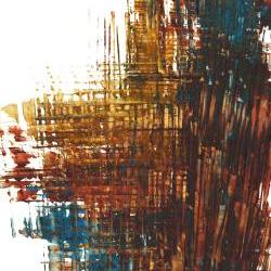 Contemporary Modern Painting - Abstract Art - Burnt Sienna - Blue and Gold - Original Painting - Wall Art - 1016.042712